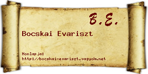 Bocskai Evariszt névjegykártya